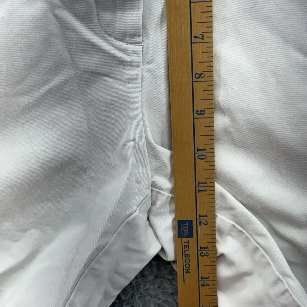 Lands' End Women's 12 Off White Flat Front Casual High Rise Shorts READ‎